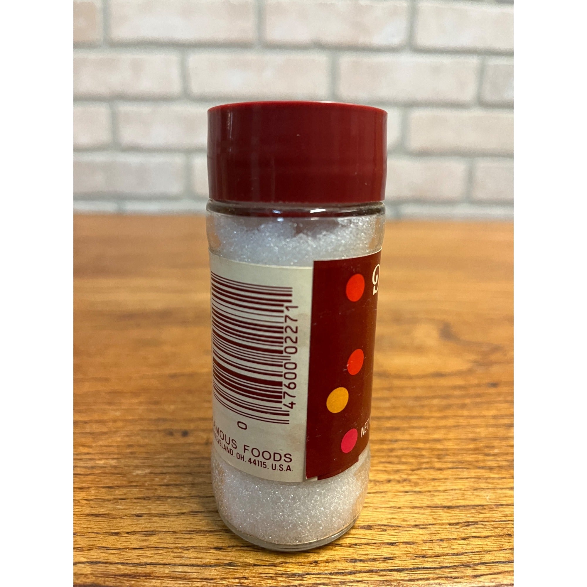 Retro Vintage 1970s Durkee Granulated Alum Glass Spice Jar FULL