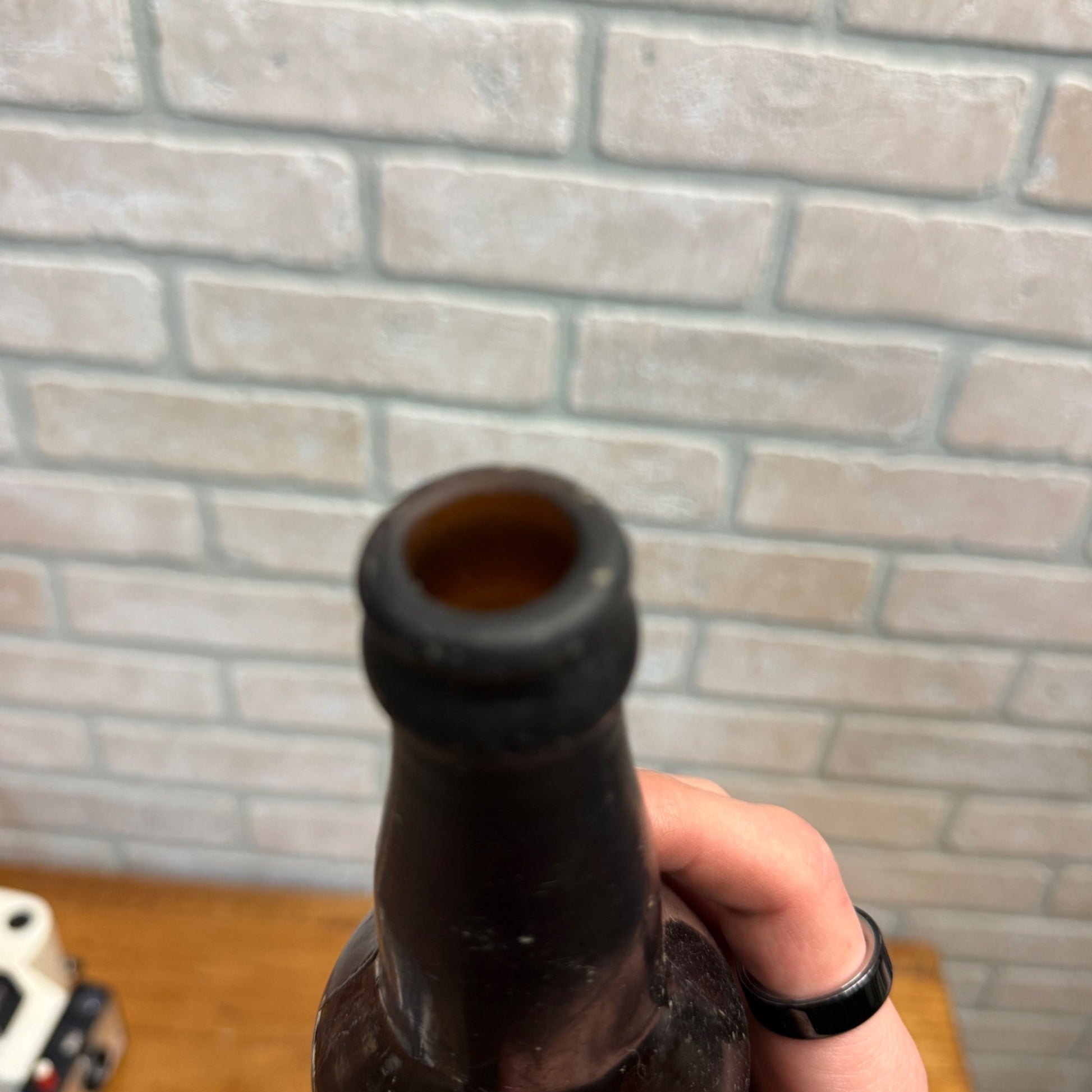 Independent Milwaukee Brewery Embossed Wisconsin Beer Bottle Amber WF&S