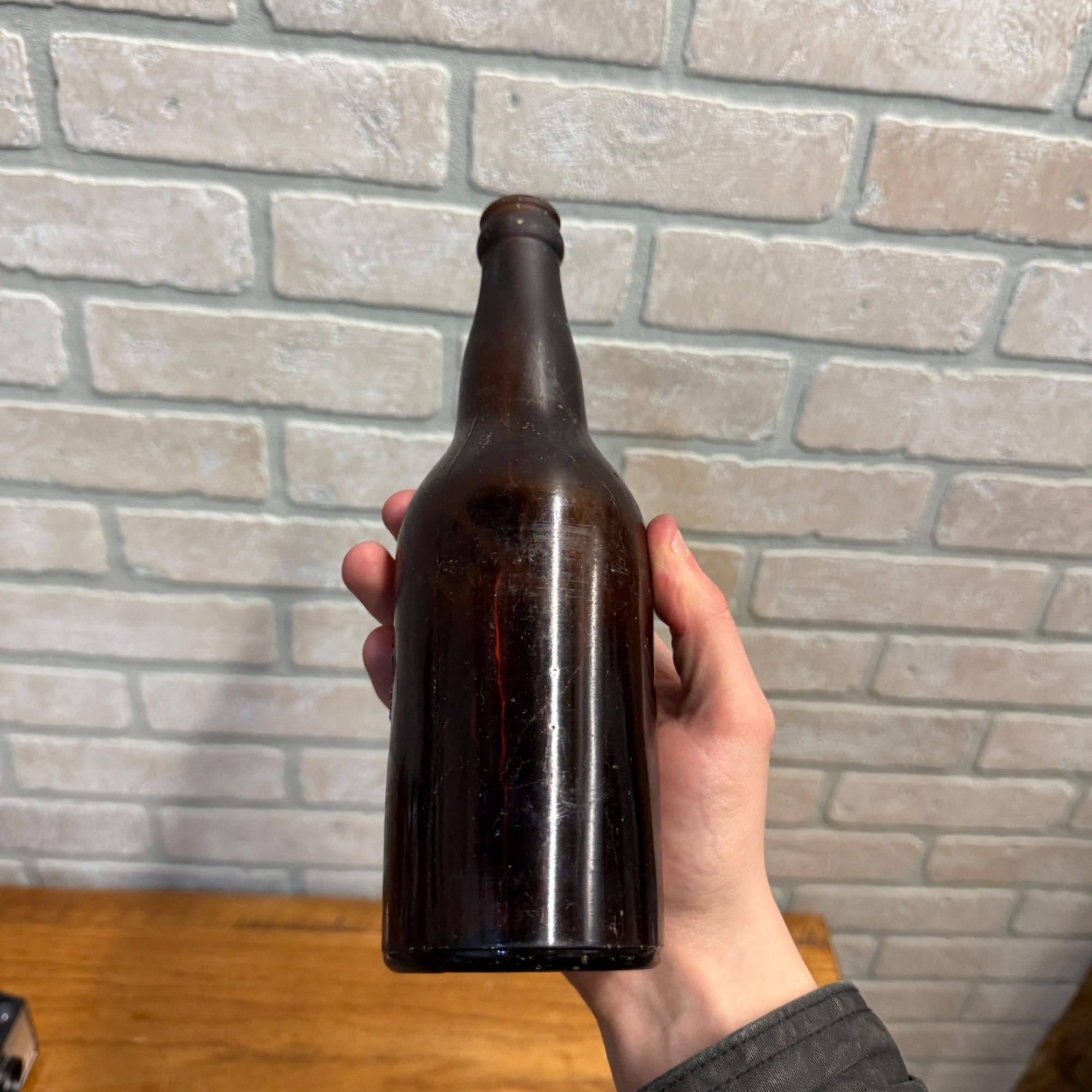 Independent Milwaukee Brewery Embossed Wisconsin Beer Bottle Amber WF&S