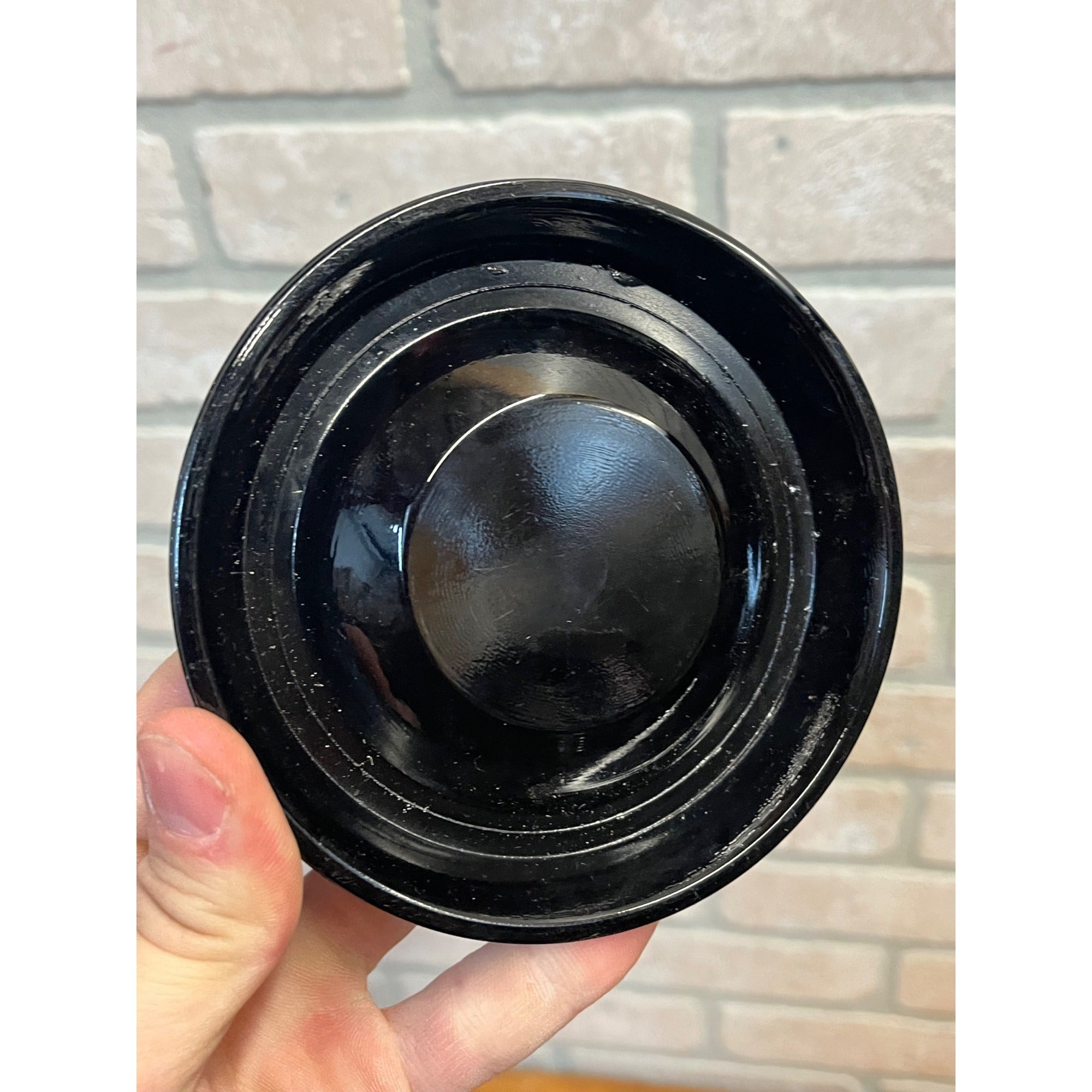 Vintage Aristocrat Brandy Ambassador Vermouth Black Glass Advertising Ashtray