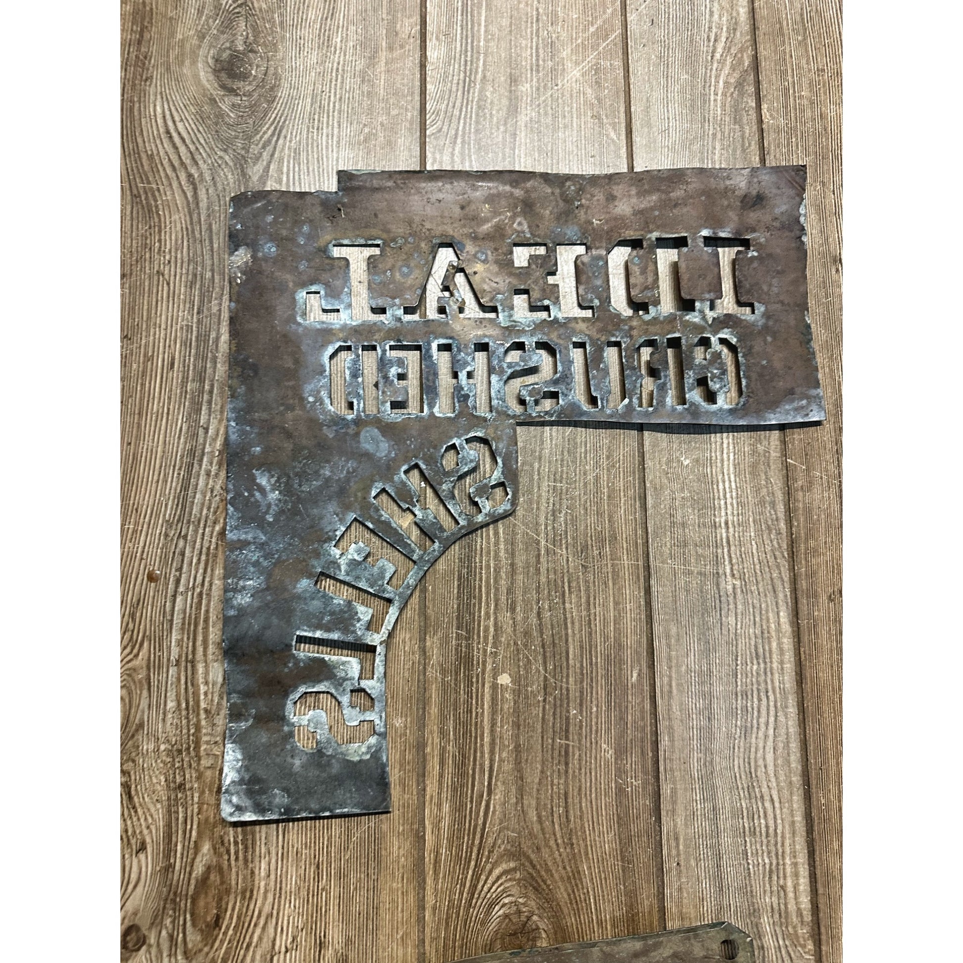 Original WWI Era Red Cross Health Copper Stencil for Wood Crates / Bags