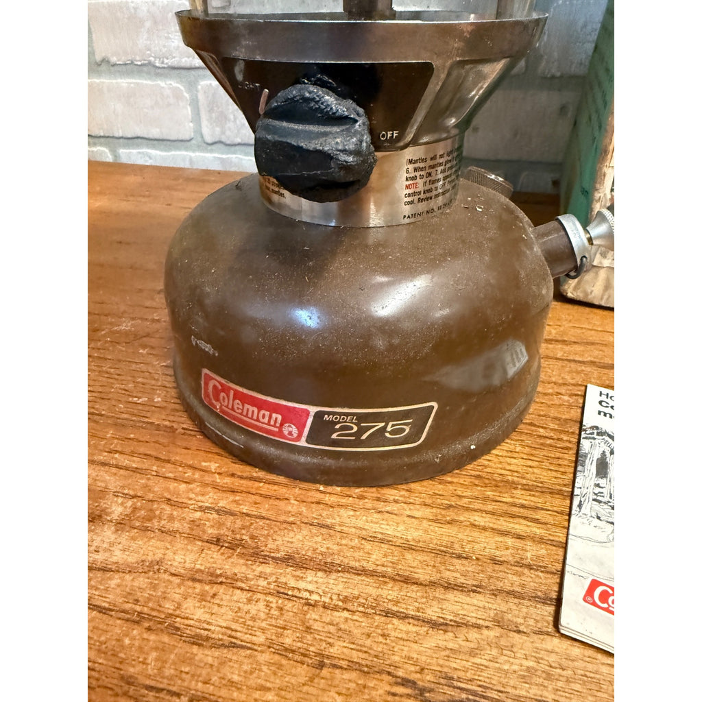 Vintage Coleman 275-710 Brown Double Mantle Lantern Original Box Paperwork USA