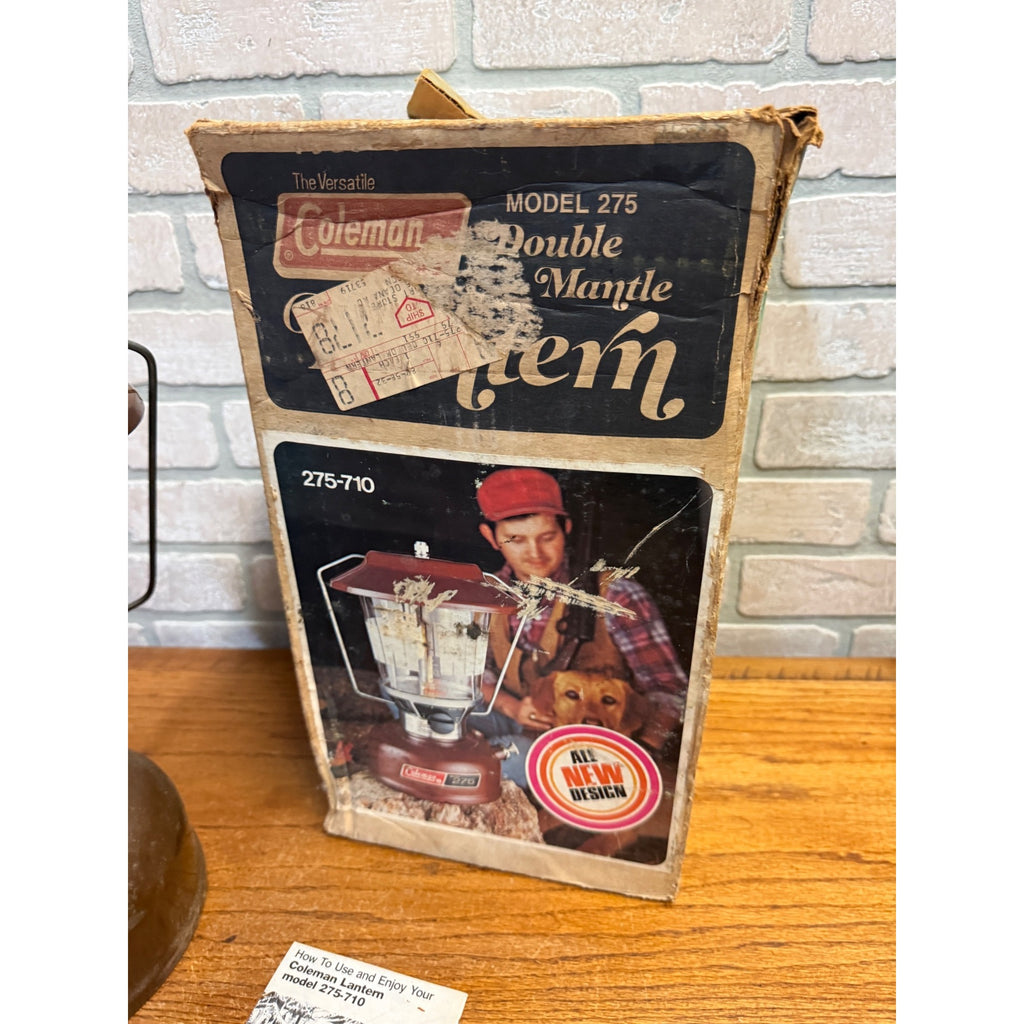 Vintage Coleman 275-710 Brown Double Mantle Lantern Original Box Paperwork USA