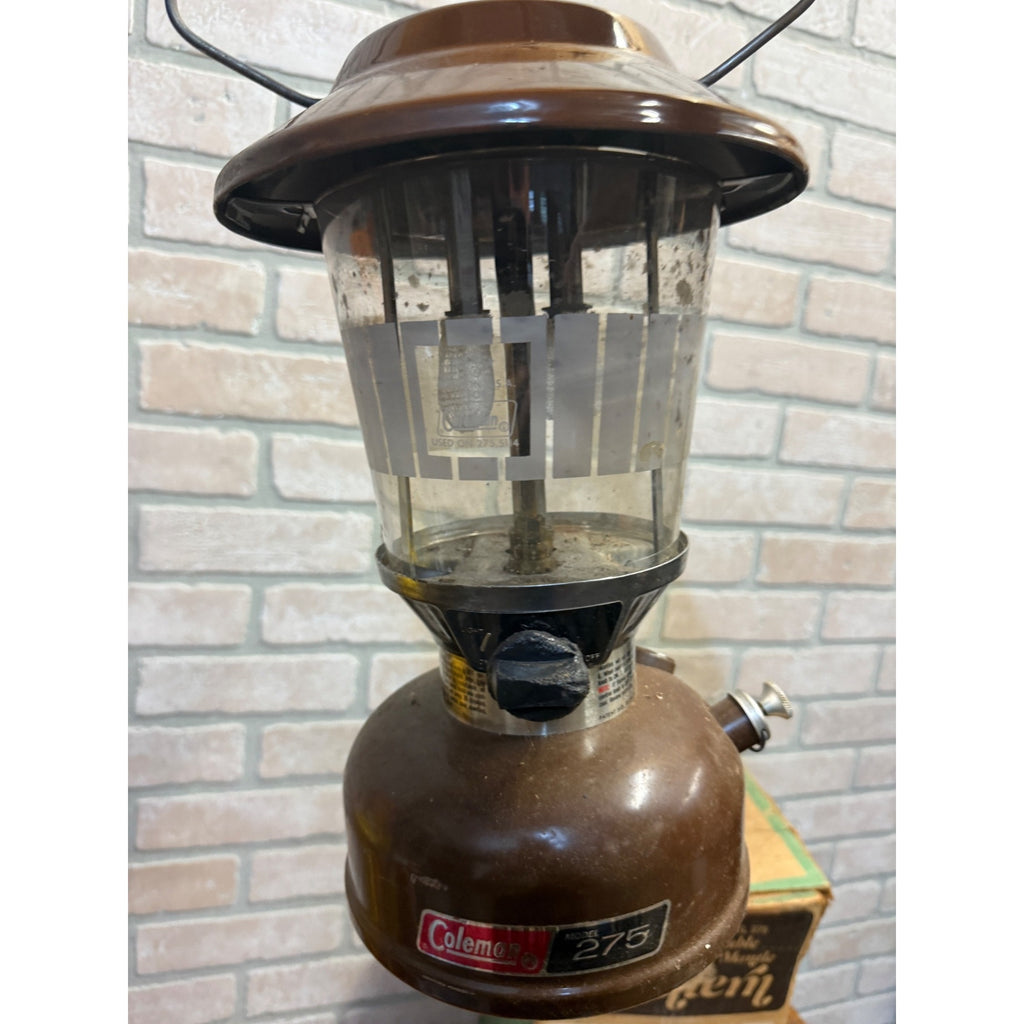 Vintage Coleman 275-710 Brown Double Mantle Lantern Original Box Paperwork USA