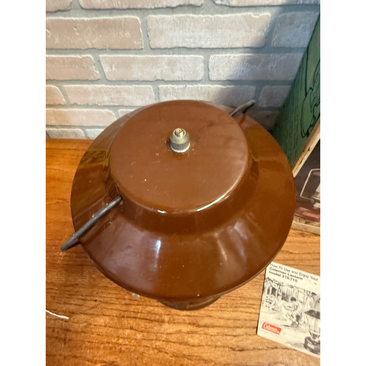 Vintage Coleman 275-710 Brown Double Mantle Lantern Original Box Paperwork USA