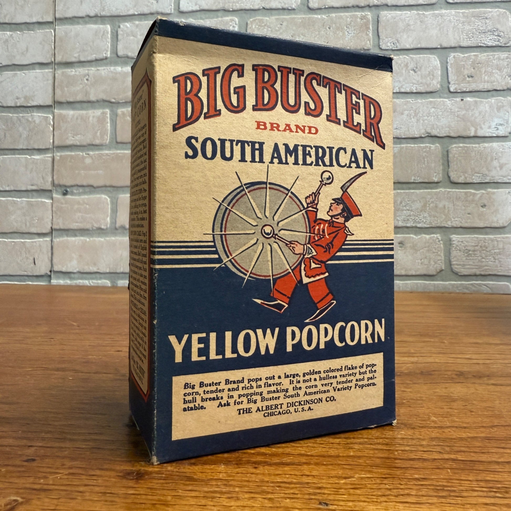 Vintage Big Buster Drummer Popcorn Box Movie Theater Decor Kitchen