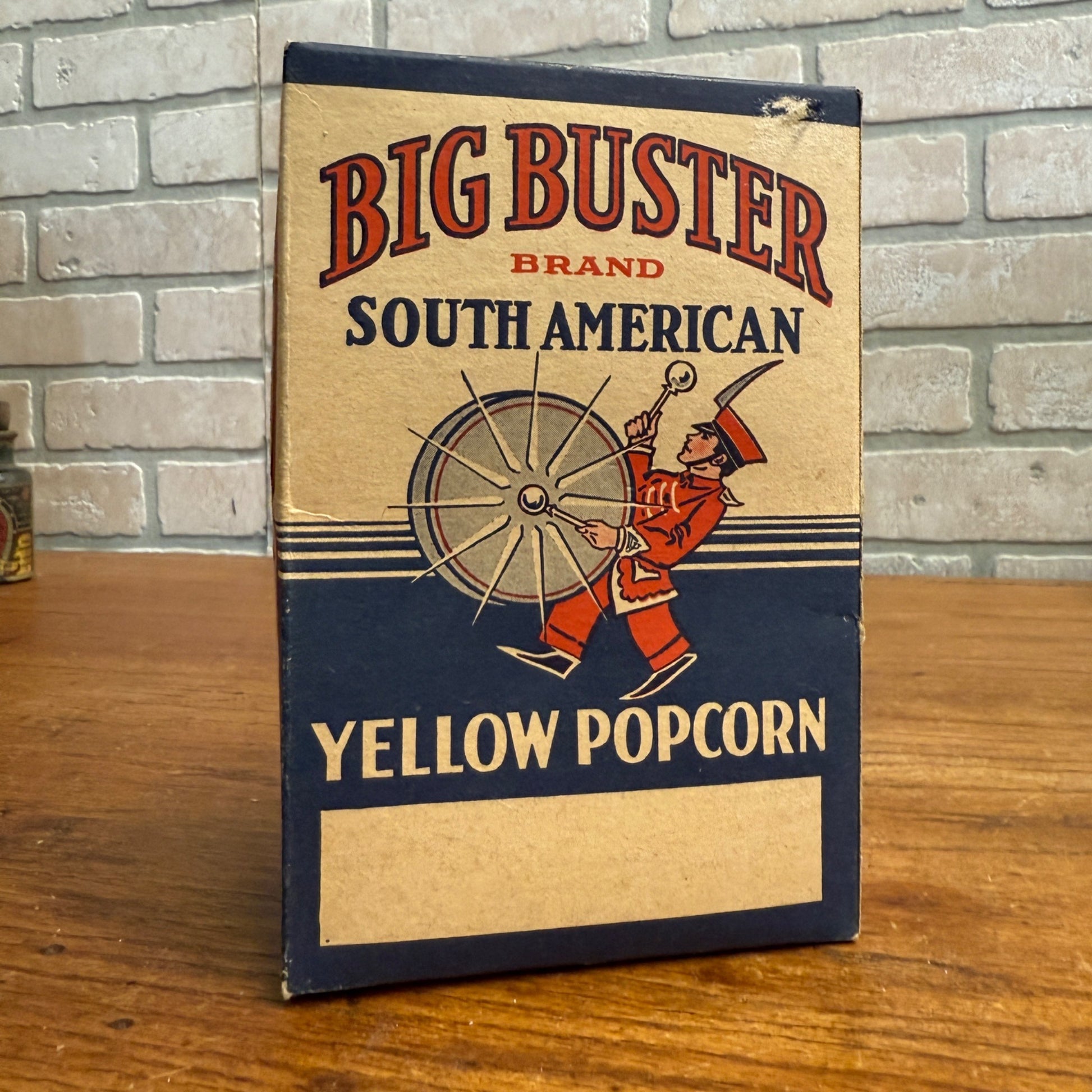 Vintage Big Buster Drummer Popcorn Box Movie Theater Decor Kitchen
