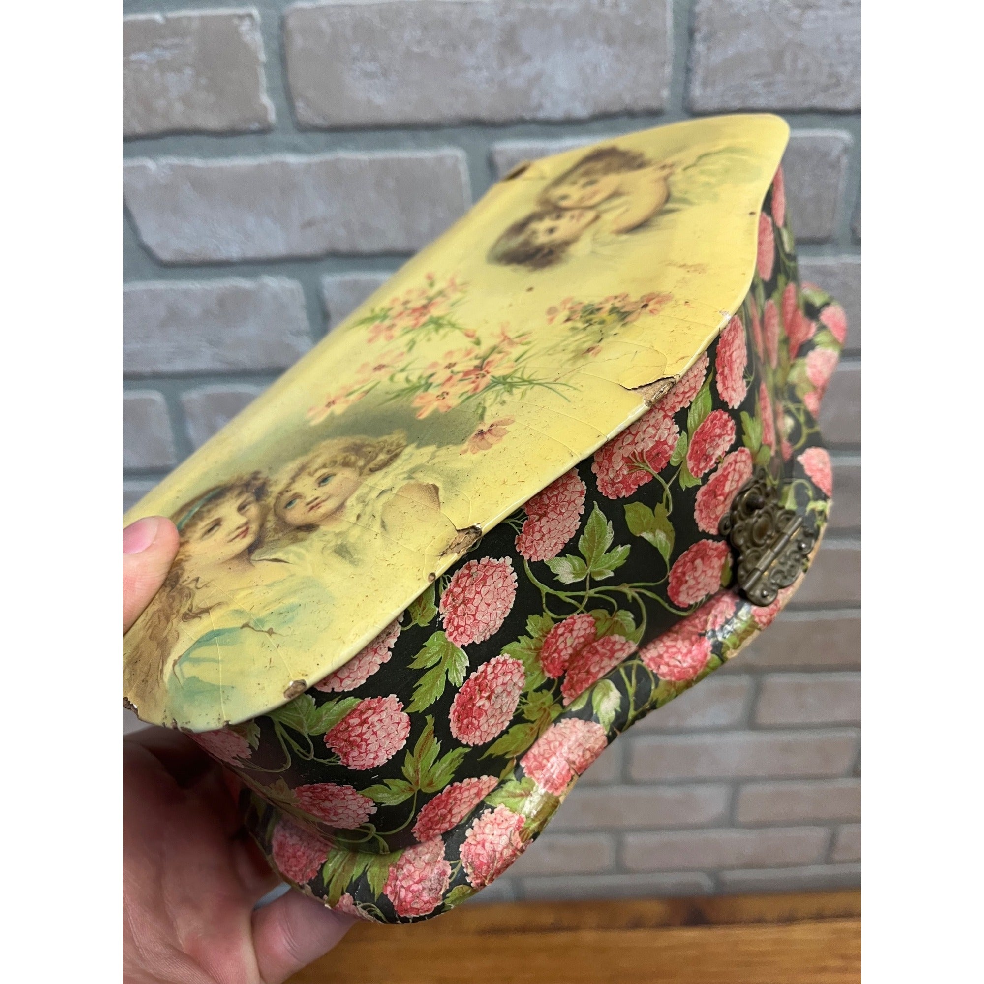 Vintage Antique Victorian Celluloid Vanity Dresser Trinket Box