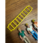 Vintage 1974 Fisher Price Construction Adventure People Action Figures Toys w/ Ladder