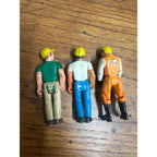 Vintage 1974 Fisher Price Construction Adventure People Action Figures Toys w/ Ladder
