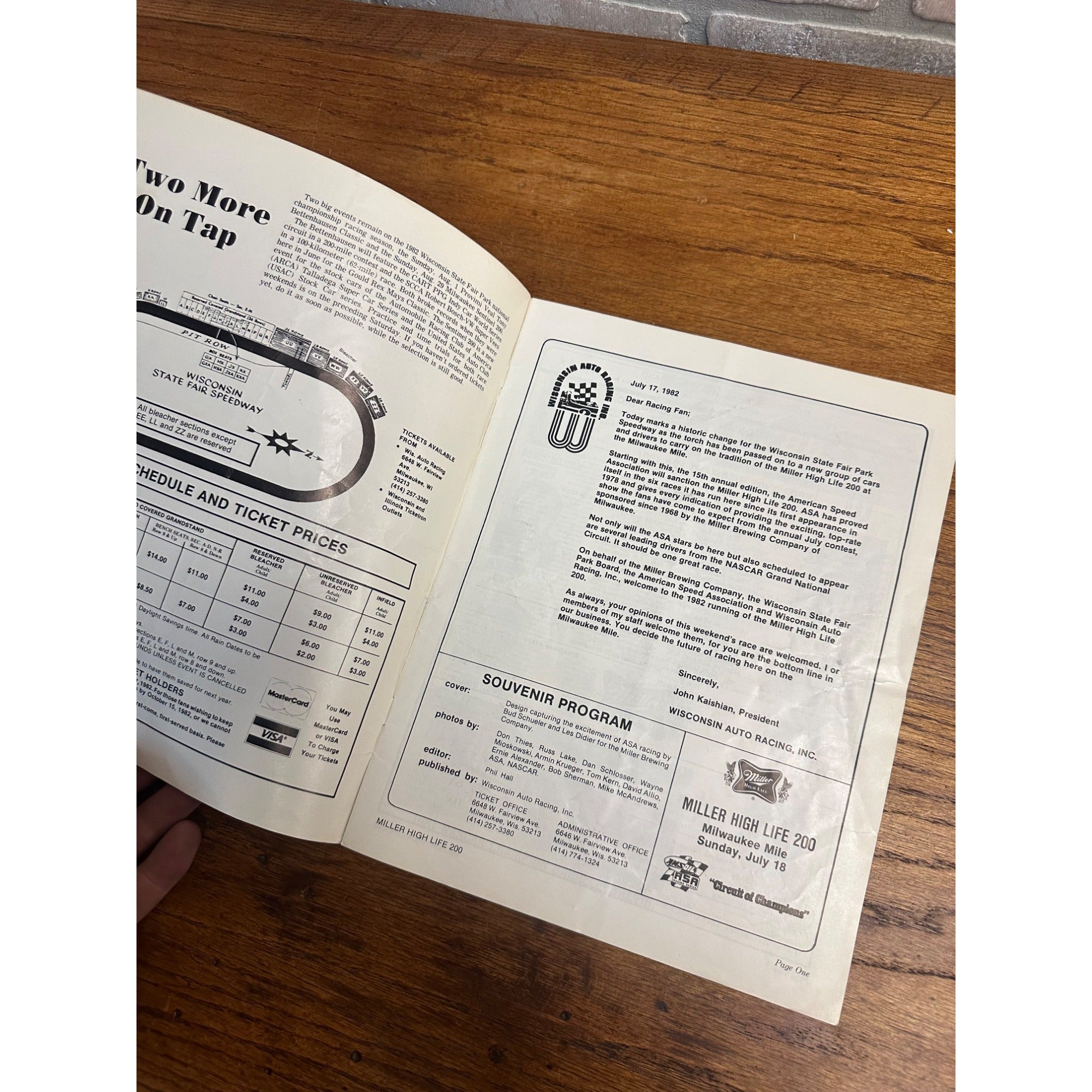 1982 Miller High Life 200 Stock Car Race Souvenir Program Milwaukee Wisconsin