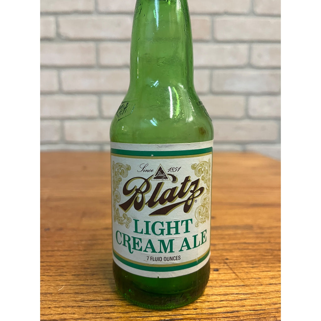 Vintage 1970s Blatz Light Cream Ale Green Beer Paper Label Bottle Heileman 7oz