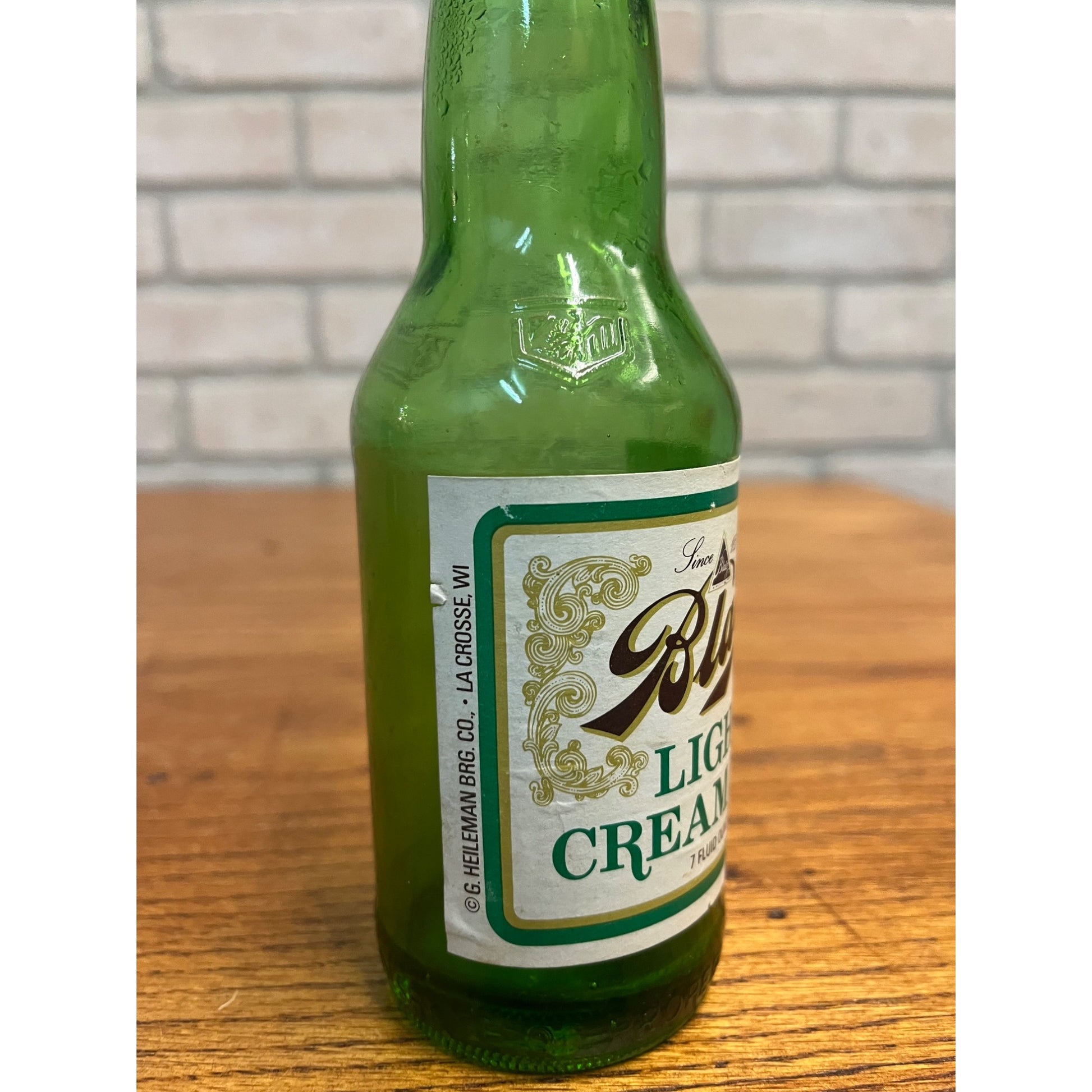 Vintage 1970s Blatz Light Cream Ale Green Beer Paper Label Bottle Heileman 7oz
