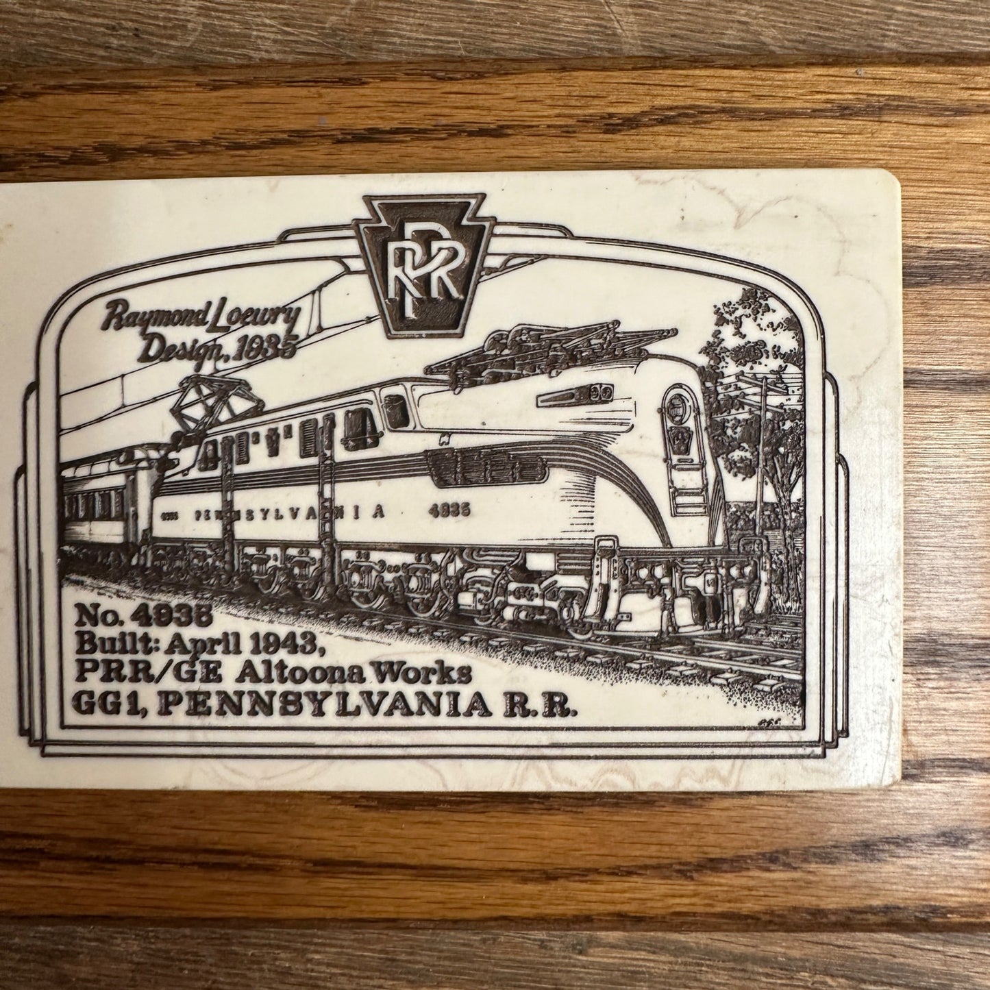 VINTAGE PENNSYLVANIA RAILROAD PLAQUE No.4935, 1943 PRR Ge Altoona Works