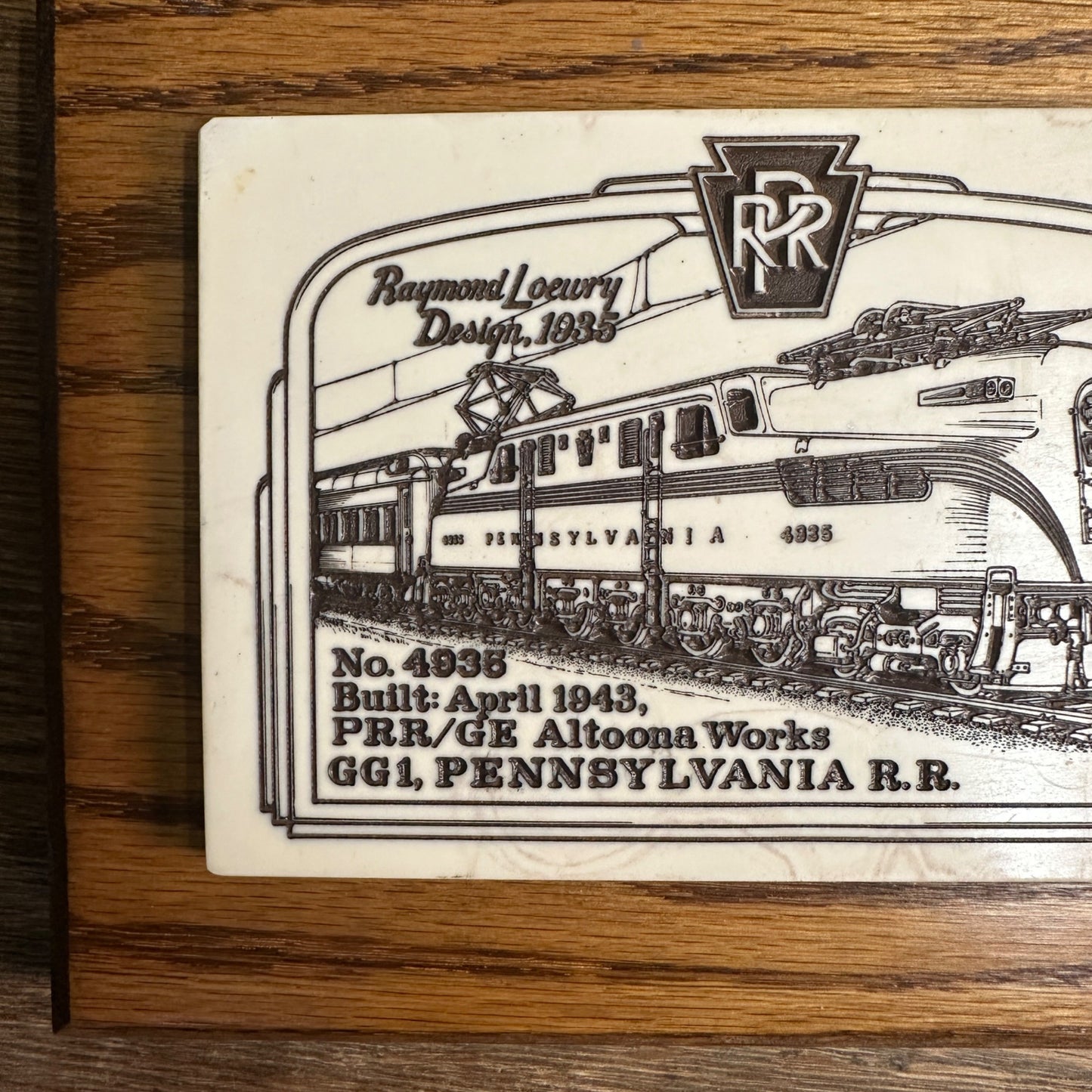 VINTAGE PENNSYLVANIA RAILROAD PLAQUE No.4935, 1943 PRR Ge Altoona Works