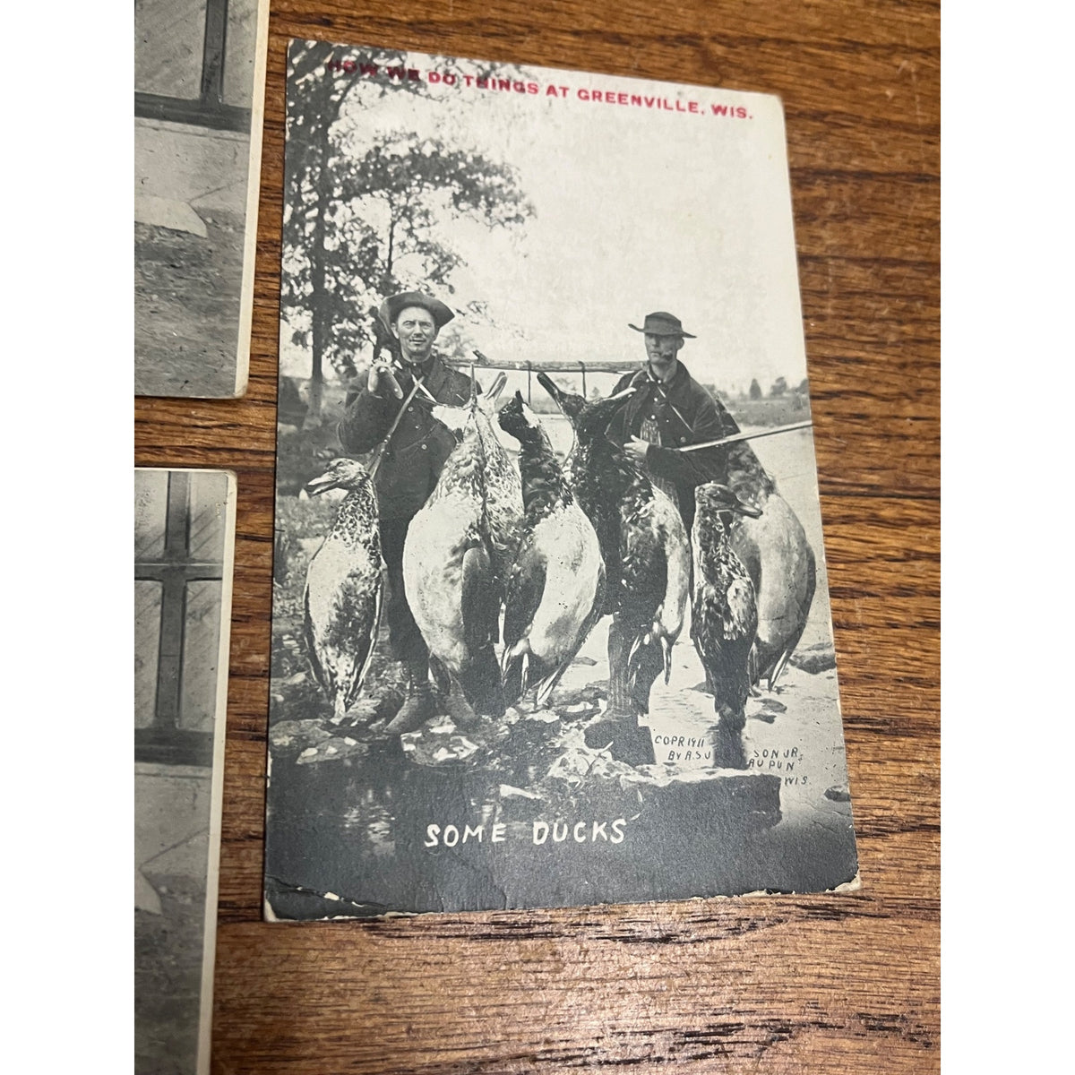 Vintage Lot Greenville Wisconsin Humorous Postcards Goat Cart Ducks