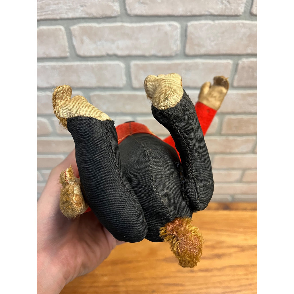 RARE 1920s Antique Mohair Jointed Schuco "Yes No" Bell Hop Mechanical Toy Monkey