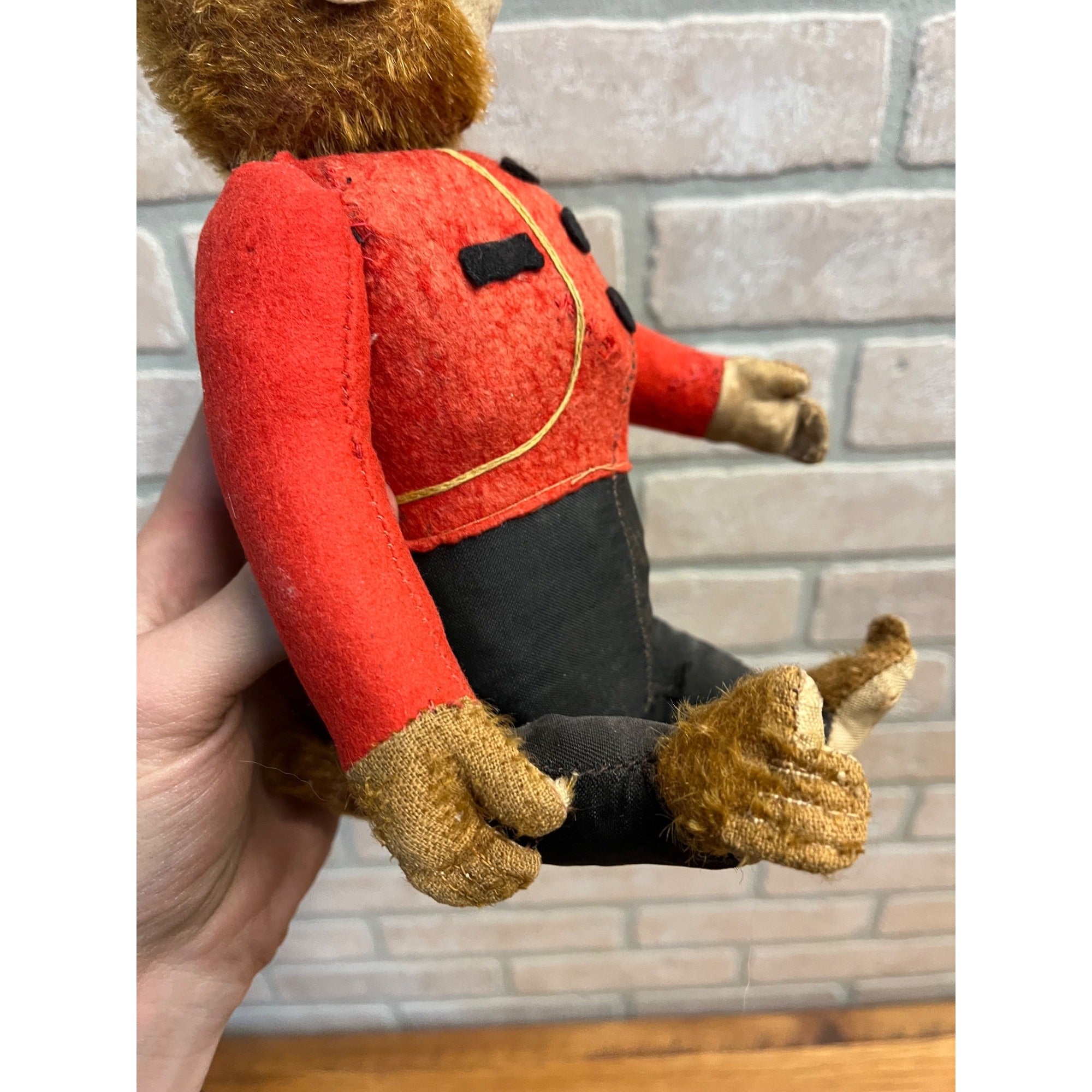 RARE 1920s Antique Mohair Jointed Schuco "Yes No" Bell Hop Mechanical Toy Monkey