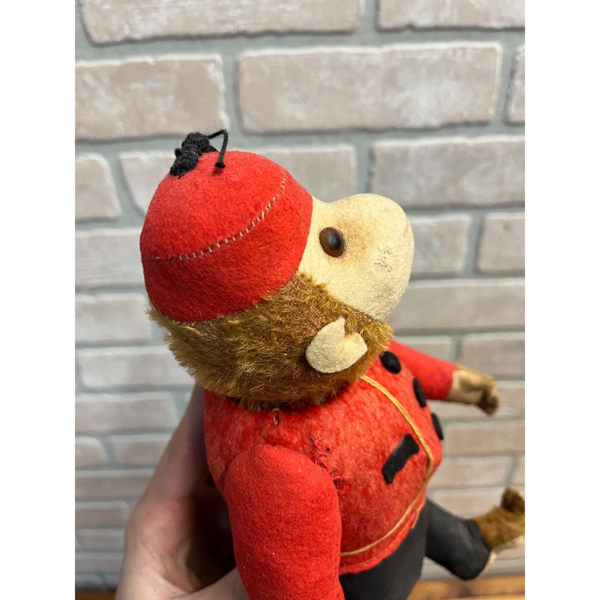 RARE 1920s Antique Mohair Jointed Schuco "Yes No" Bell Hop Mechanical Toy Monkey