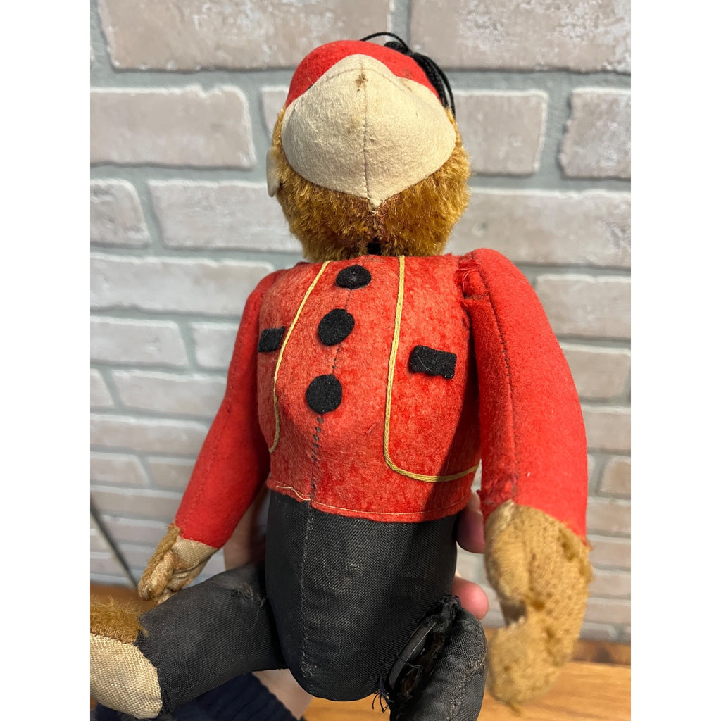 RARE 1920s Antique Mohair Jointed Schuco "Yes No" Bell Hop Mechanical Toy Monkey