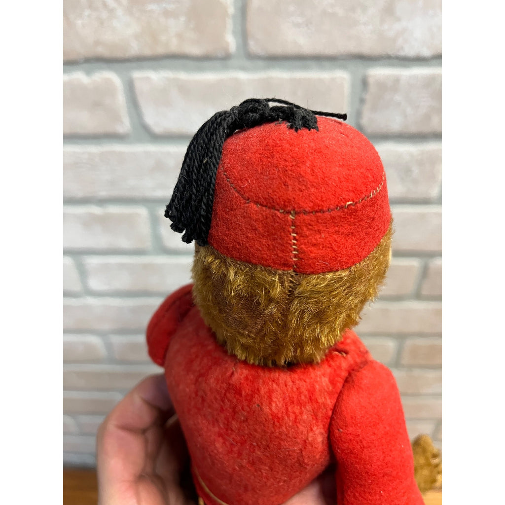RARE 1920s Antique Mohair Jointed Schuco "Yes No" Bell Hop Mechanical Toy Monkey