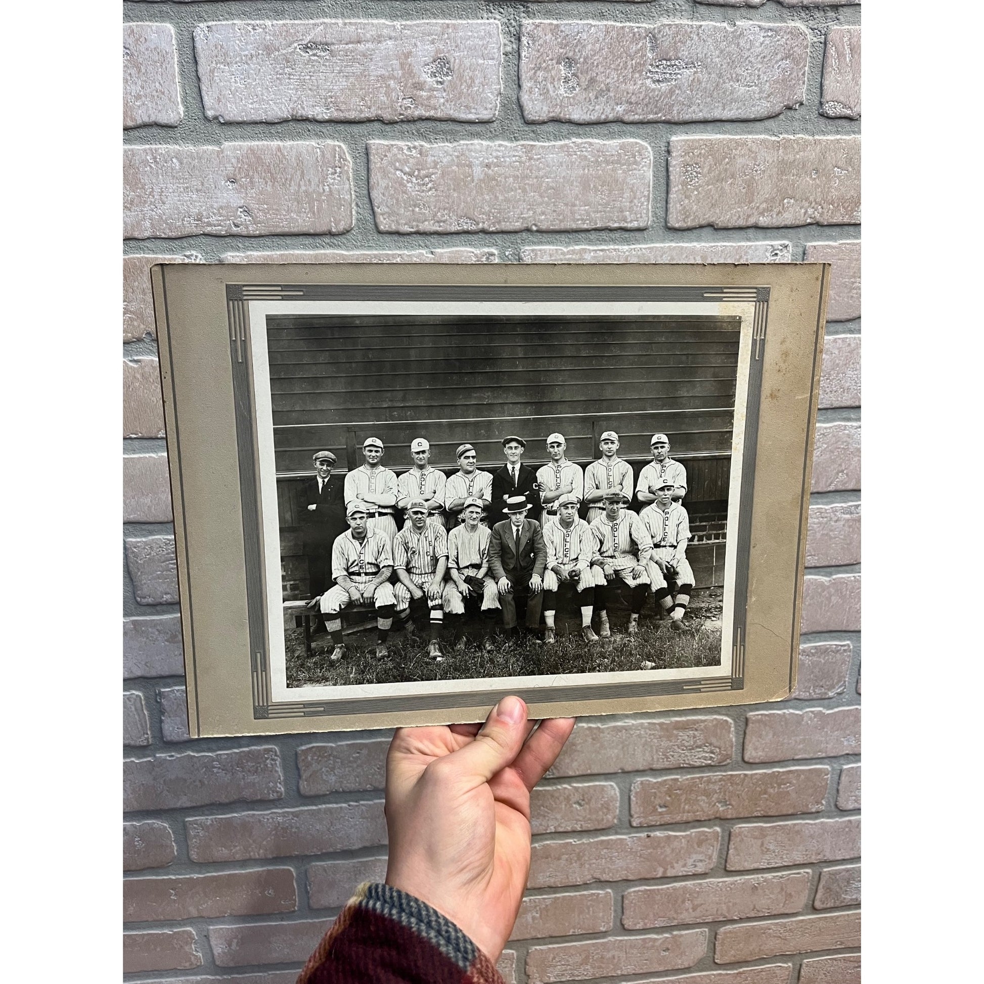 Vintage Early 1900s Baseball Team Cabinet Photo POLICE - Chicago? Antique Old