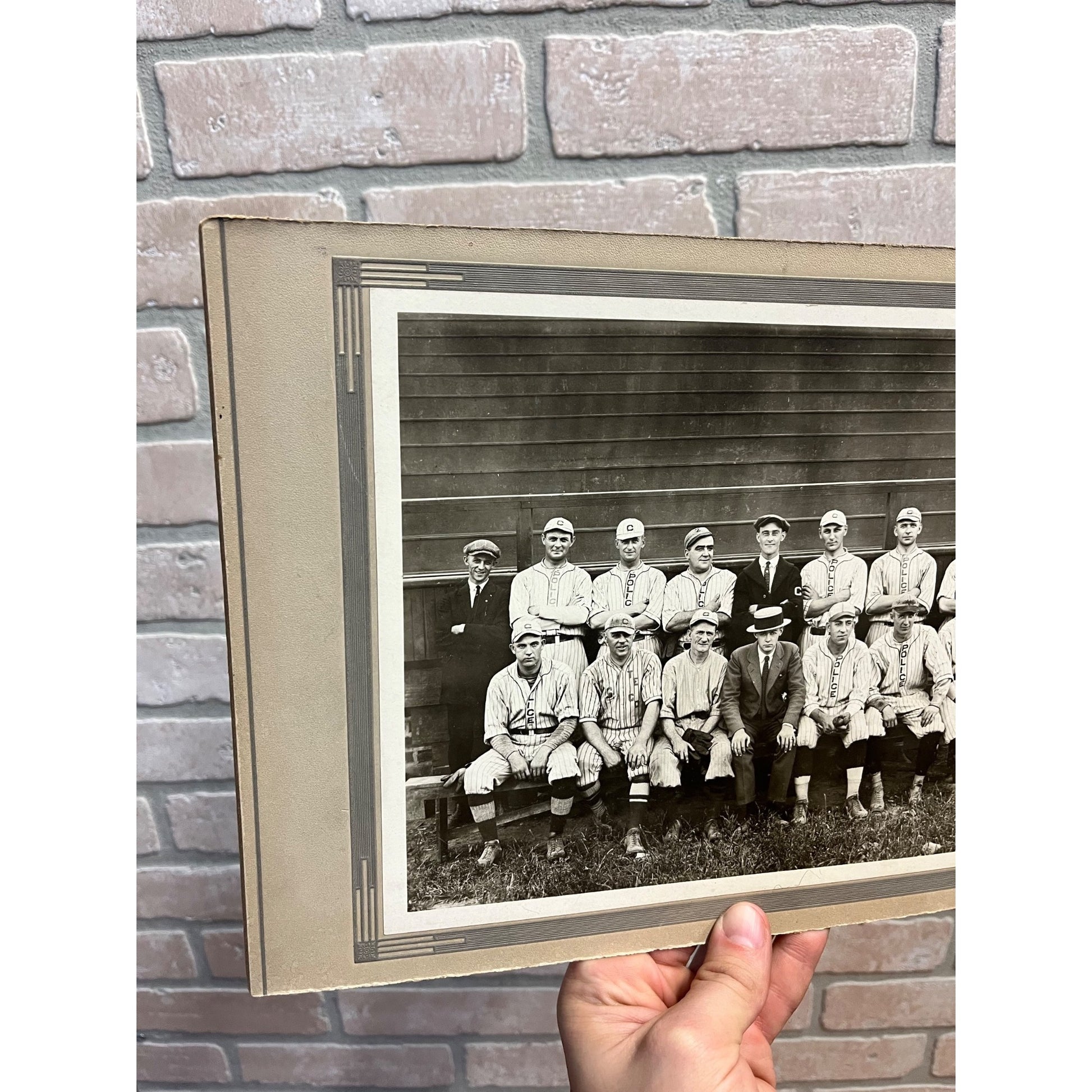 Vintage Early 1900s Baseball Team Cabinet Photo POLICE - Chicago? Antique Old