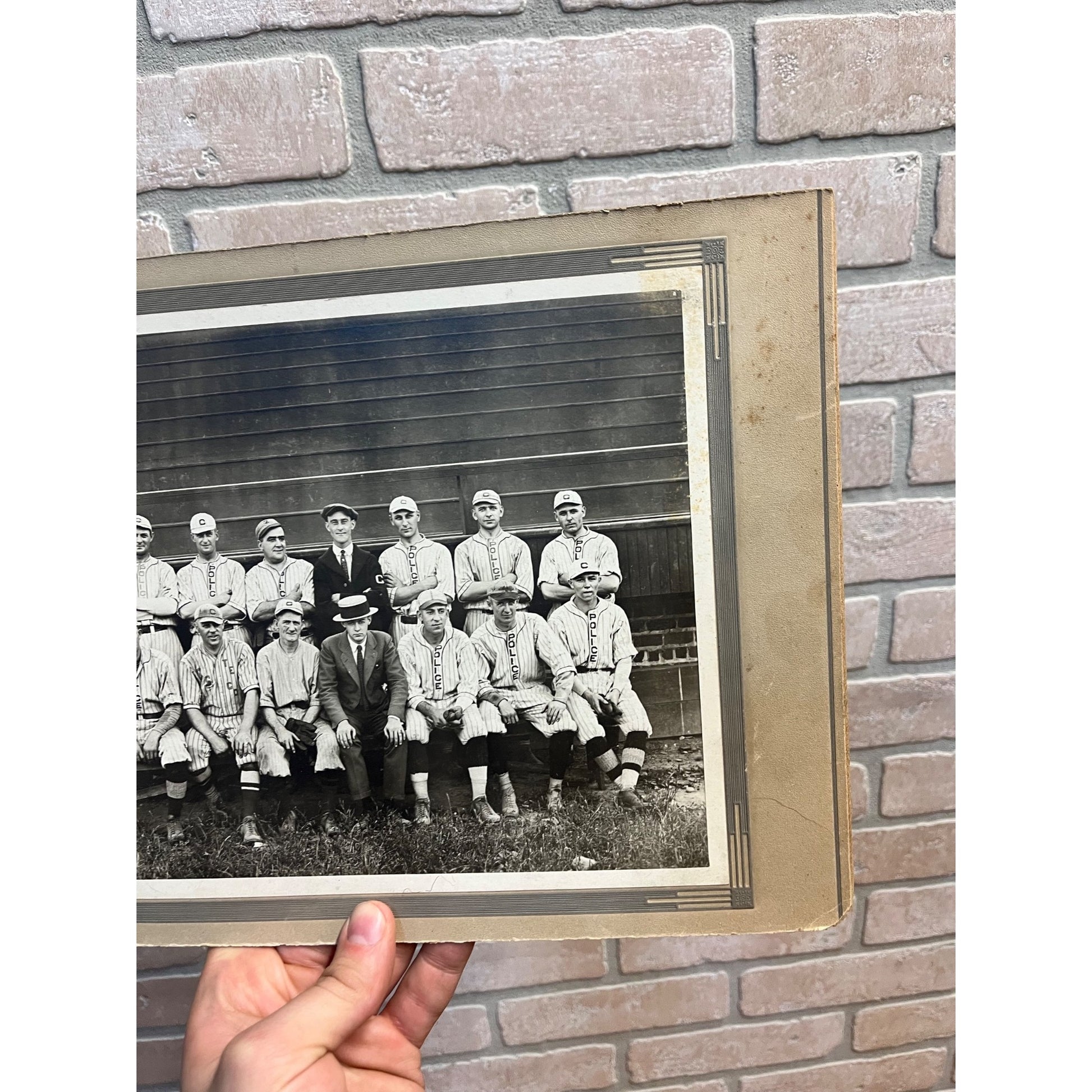 Vintage Early 1900s Baseball Team Cabinet Photo POLICE - Chicago? Antique Old