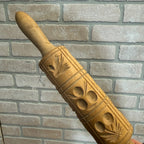 Antique Wooden Dough Mold Rolling Pin  Primitive Farmhouse Tool 1900s