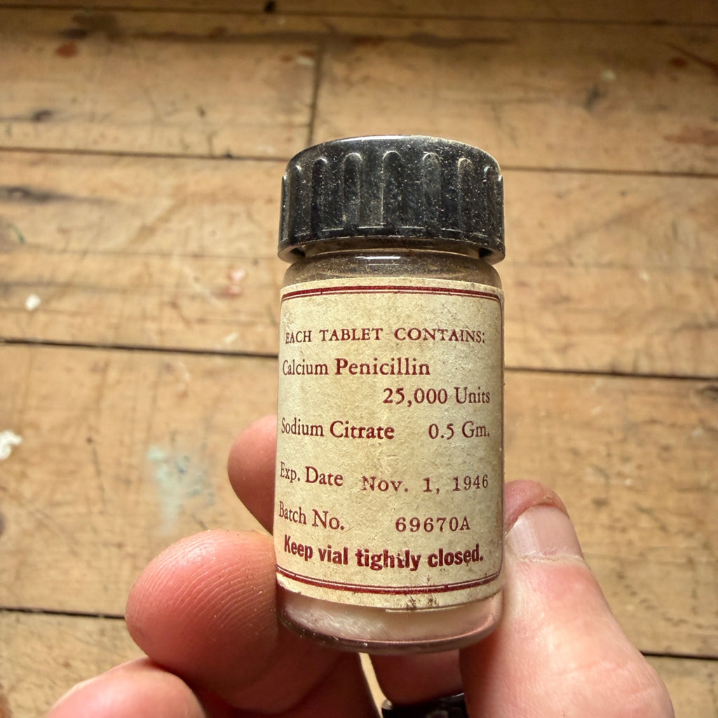 Vintage Calcium Penicillin Buffered Tablets Parke Davis Pharmacy Bottle