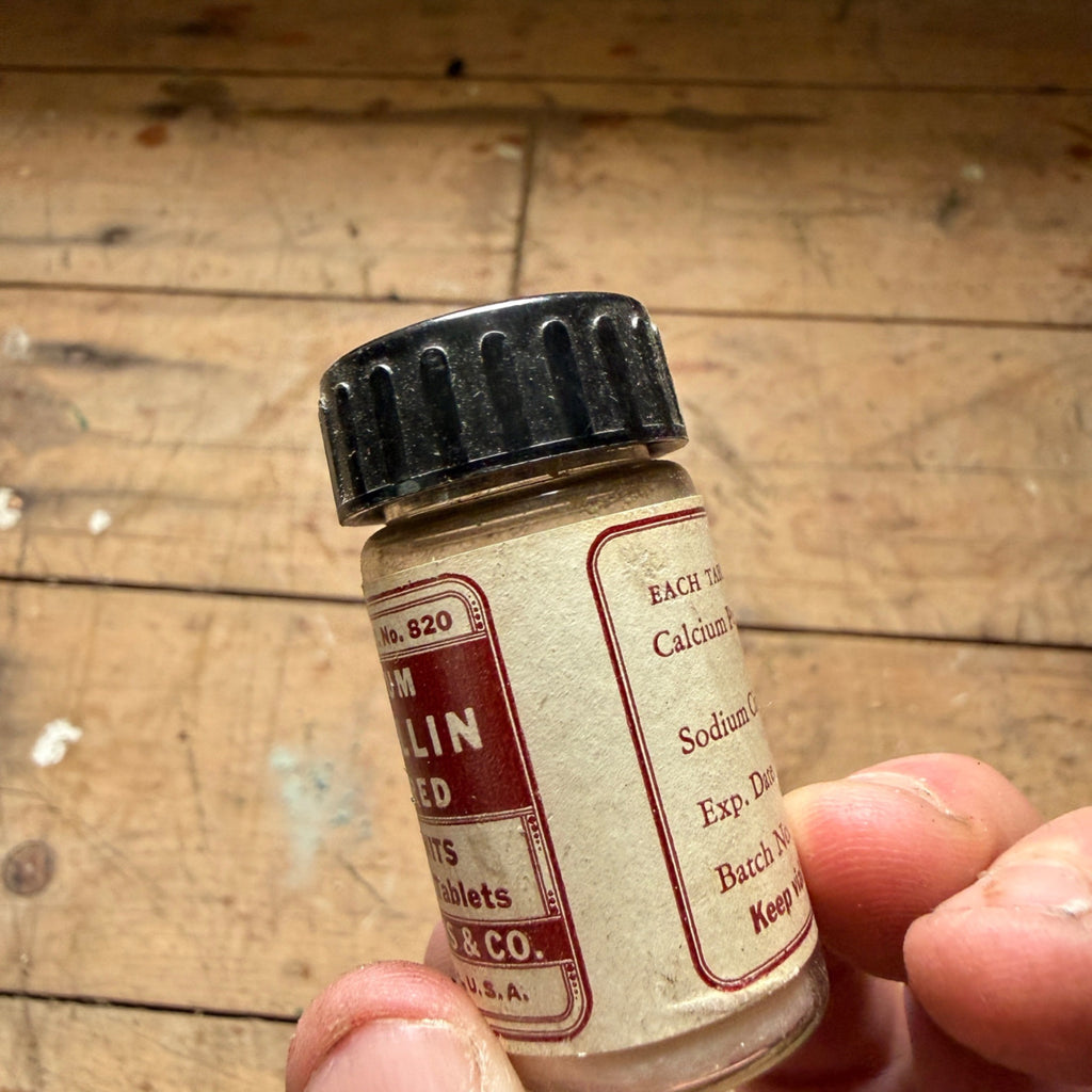 Vintage Calcium Penicillin Buffered Tablets Parke Davis Pharmacy Bottle