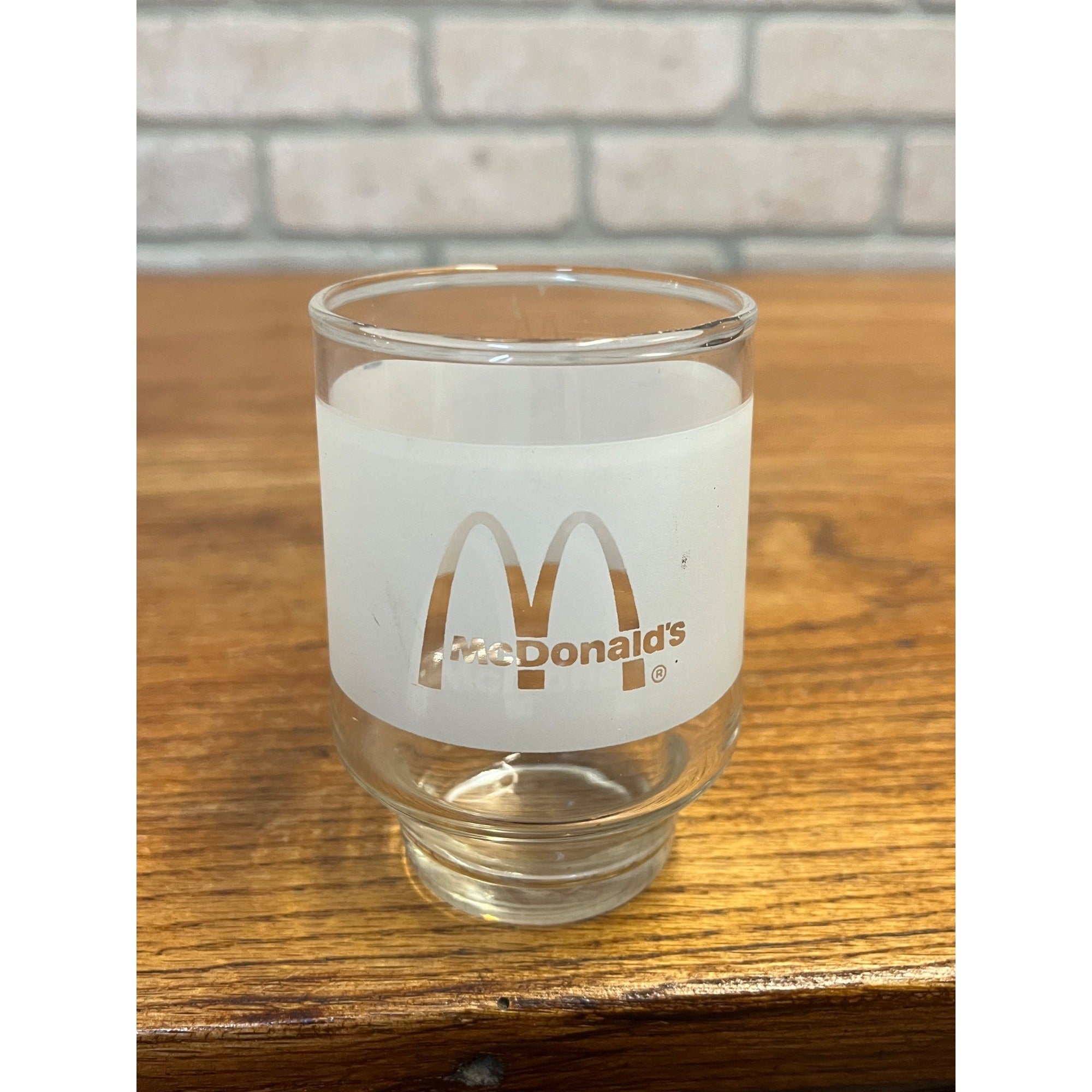 Vintage Frosted McDonald's Promotional Juice Glass Circa 1980 Fast Food Collectible