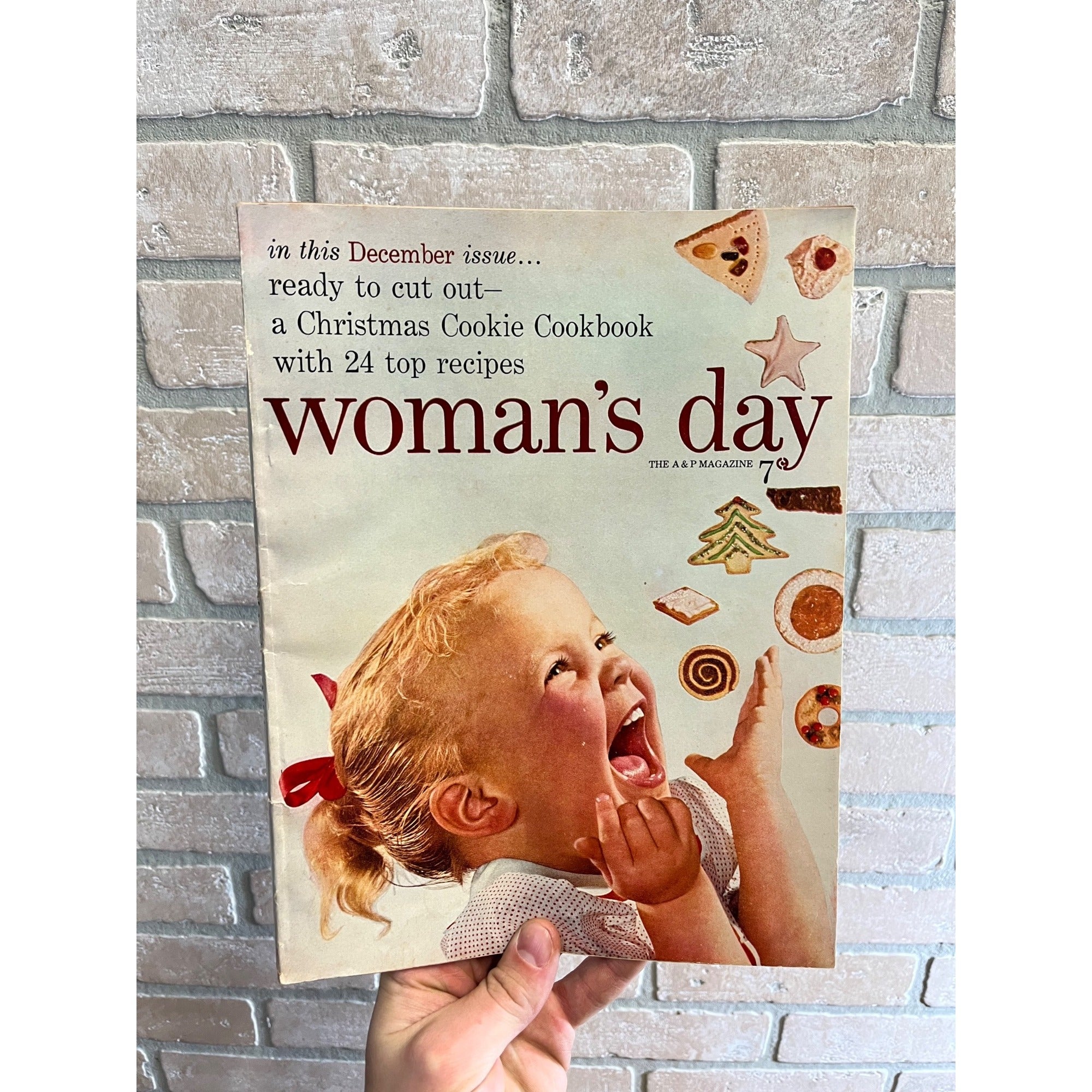 Vintage Woman’s Day Magazine 1953 December Christmas Ads, Cookie Recipes