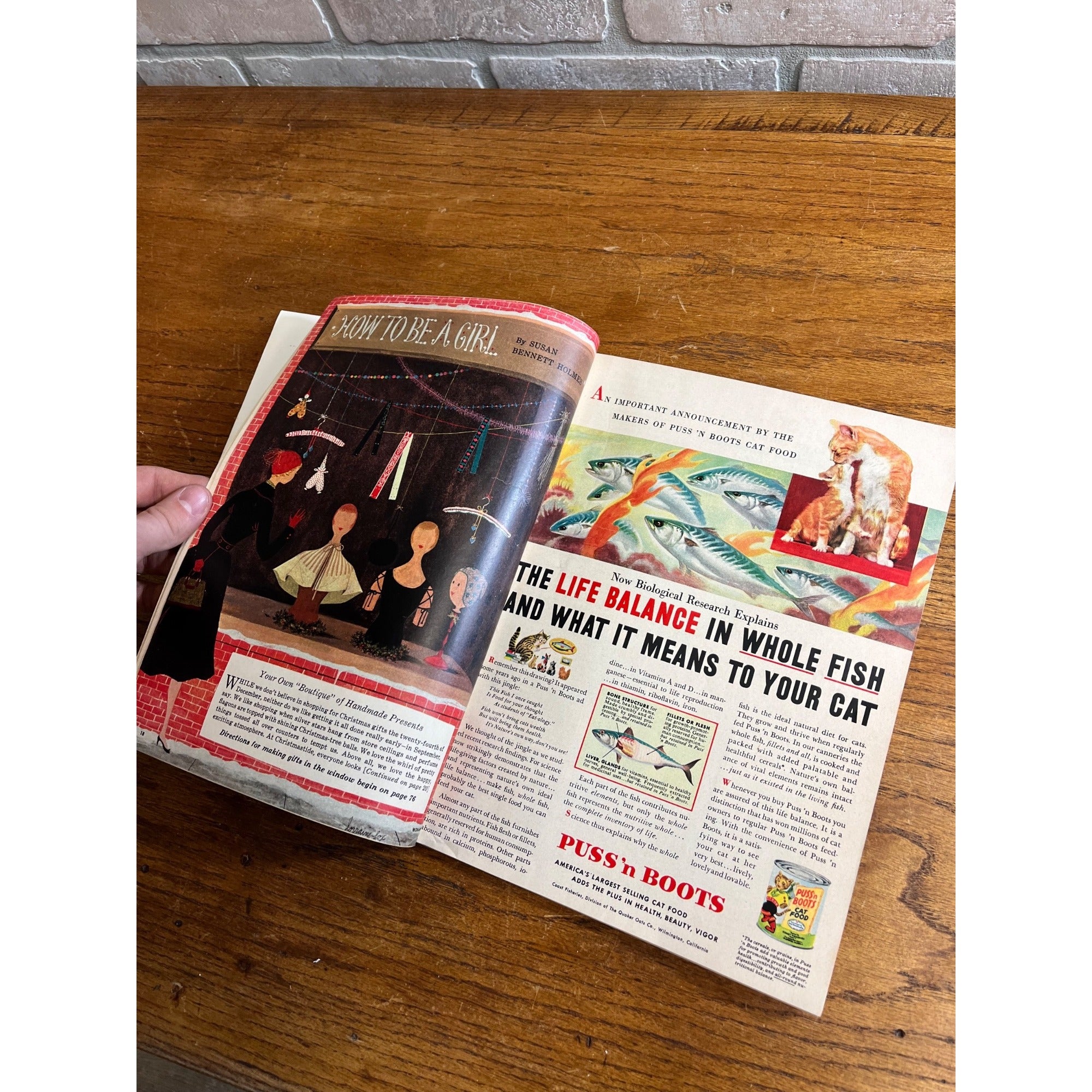 Vintage Woman’s Day Magazine 1953 December Christmas Ads, Cookie Recipes