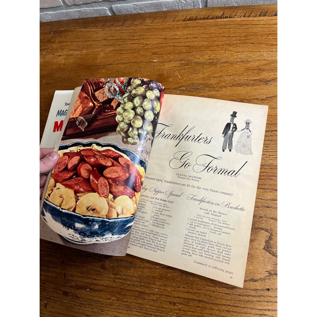 Vintage Woman’s Day Magazine 1953 December Christmas Ads, Cookie Recipes