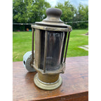 Antique Industrial Brass Nautical Ship's Lantern Wall Sconce CMW Co.