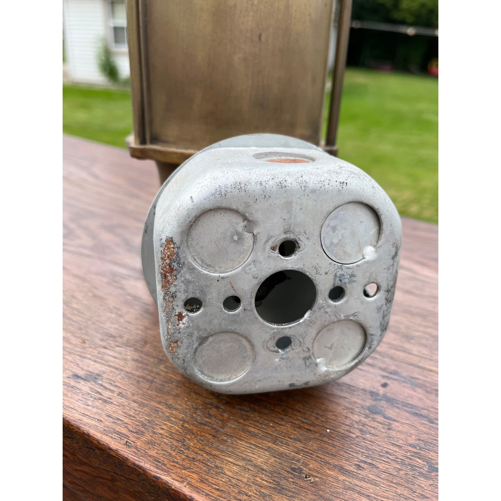 Antique Industrial Brass Nautical Ship's Lantern Wall Sconce CMW Co.