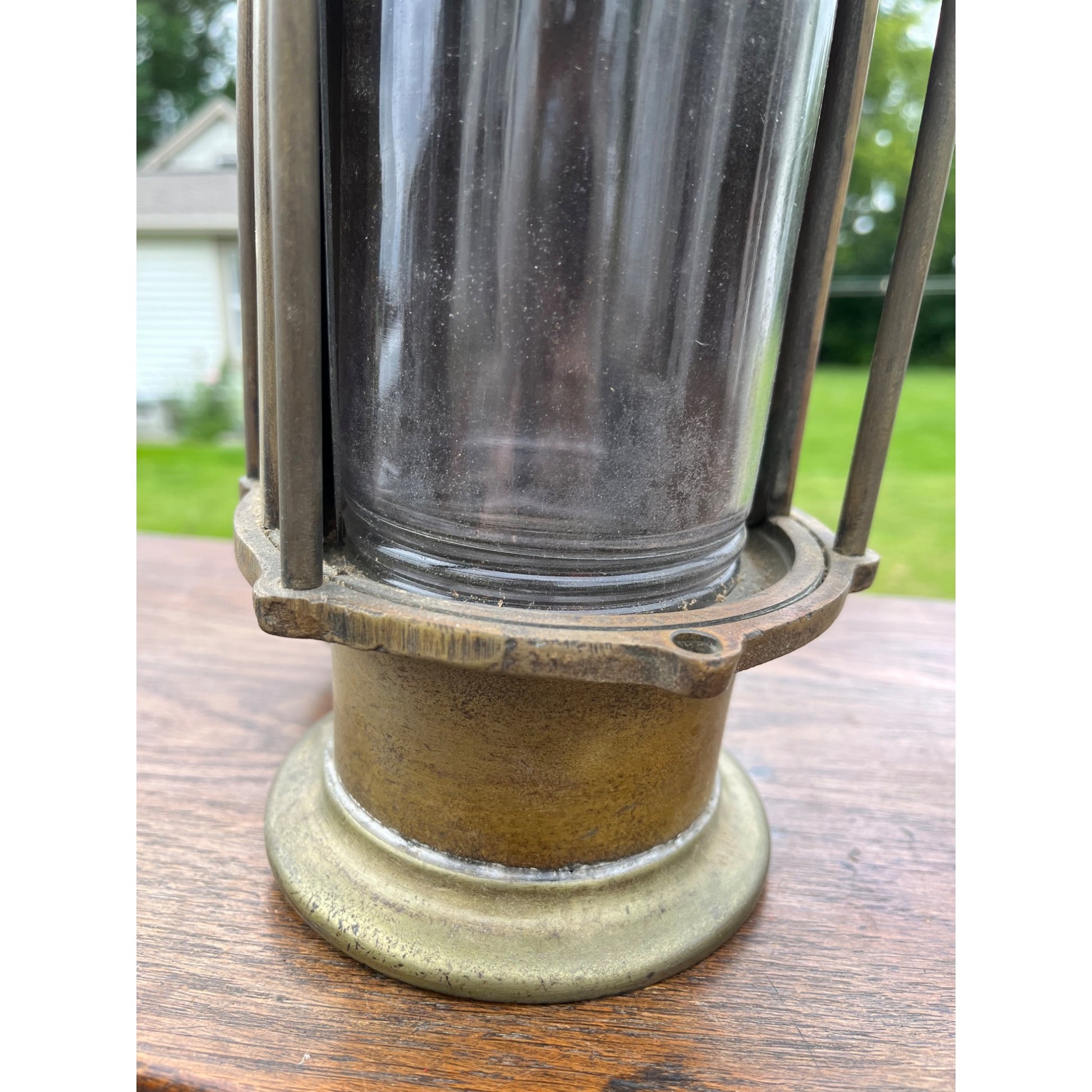 Antique Industrial Brass Nautical Ship's Lantern Wall Sconce CMW Co.