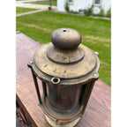 Antique Industrial Brass Nautical Ship's Lantern Wall Sconce CMW Co.