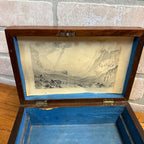 Vintage Wooden Dresser Jewelry Trinket Box Chest w/Mother of Pearl Inlaid