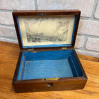 Vintage Wooden Dresser Jewelry Trinket Box Chest w/Mother of Pearl Inlaid