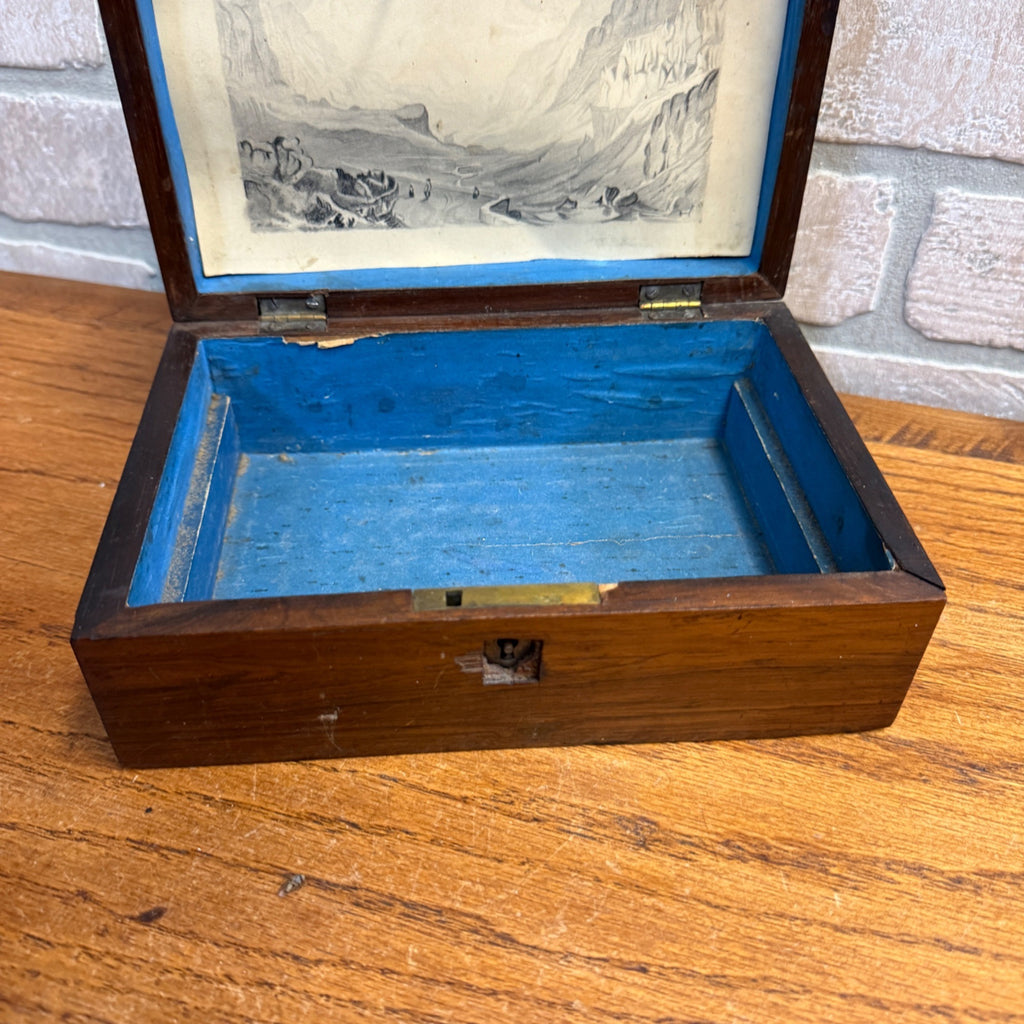Vintage Wooden Dresser Jewelry Trinket Box Chest w/Mother of Pearl Inlaid