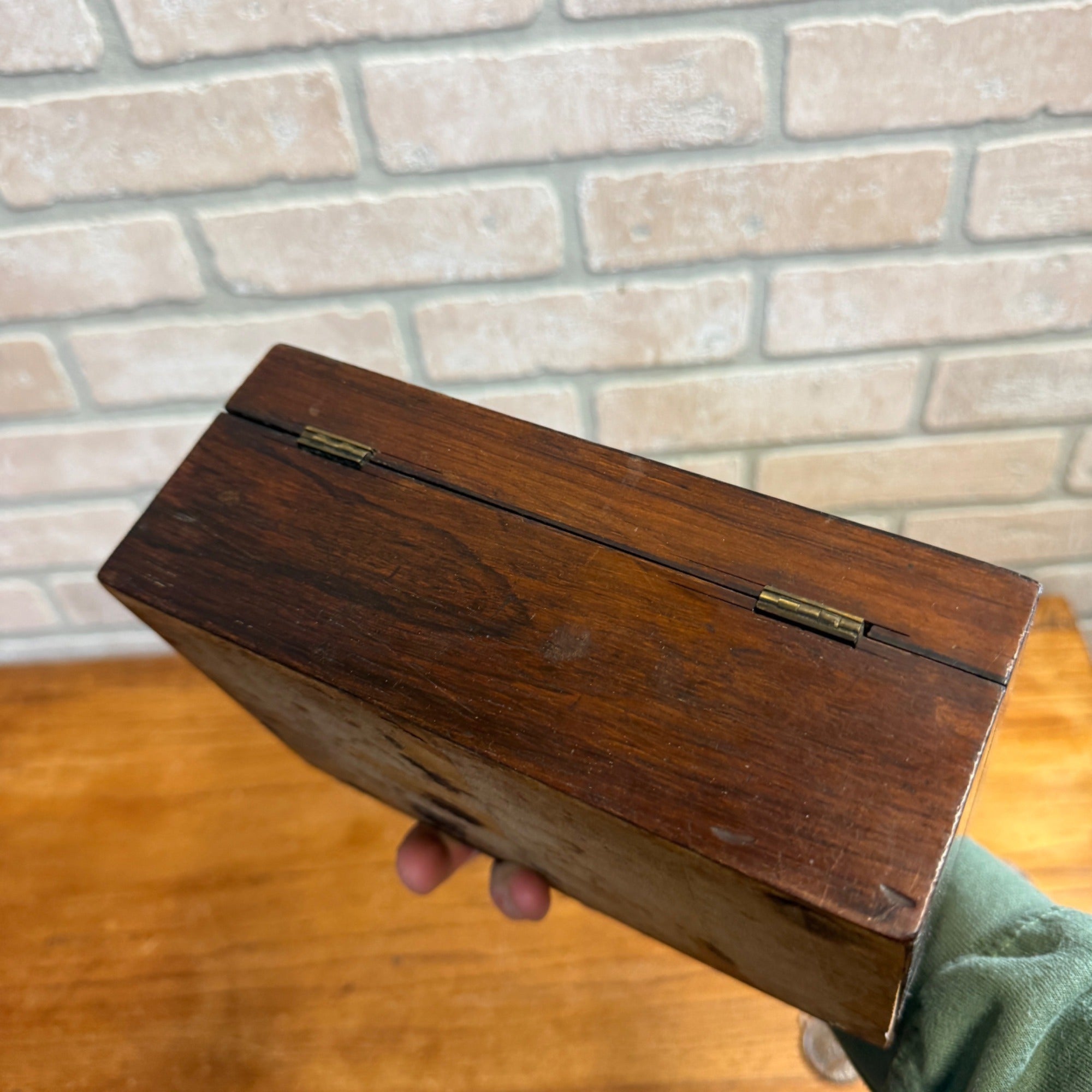 Vintage Wooden Dresser Jewelry Trinket Box Chest w/Mother of Pearl Inlaid