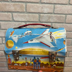 1960 American Thermos Co.Astronaut Space Theme Domed Lunch Box Atomic Age