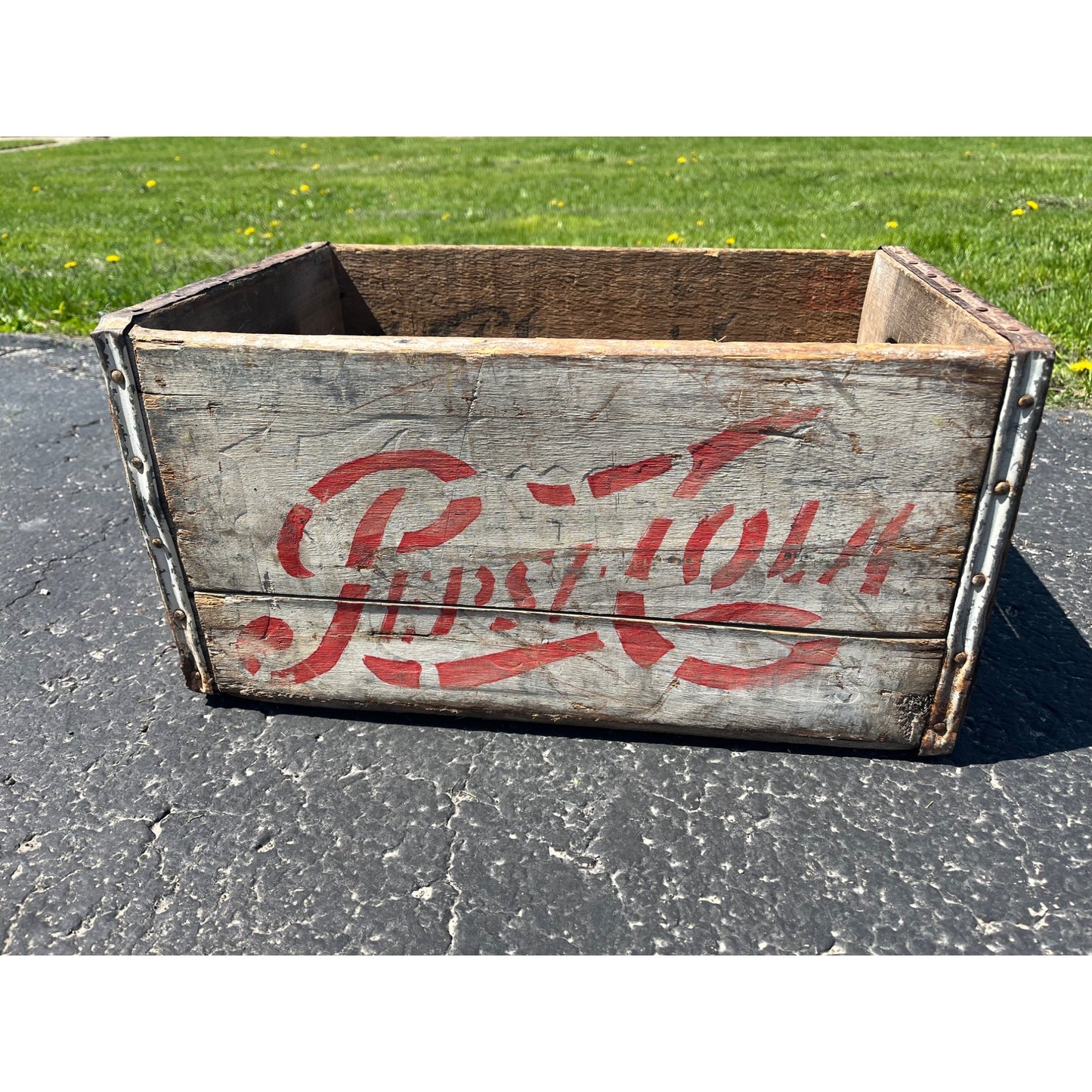 Vintage 1950s Pepsi Cola Soda Wooden Bottle Crate Case Wood Advertising