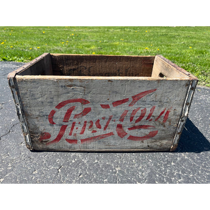 Vintage 1950s Pepsi Cola Soda Wooden Bottle Crate Case Wood Advertising