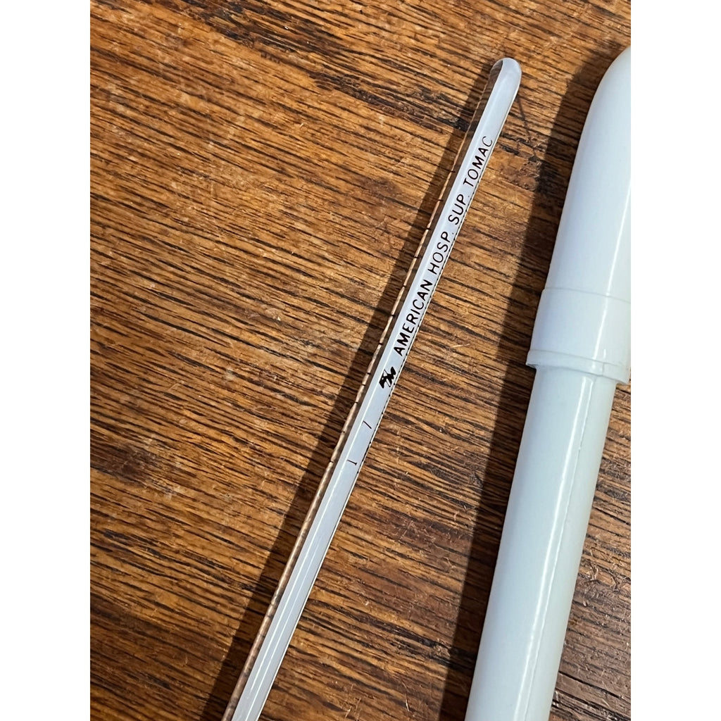Vintage Lot (2) Oral Glass Tubes American Hospital Supply Tomac & Taylor Bond w/ Cases