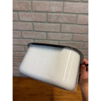 White Enamelware Pan with Lid Refrigerator Storage Crisper Box Rectangle Enamel