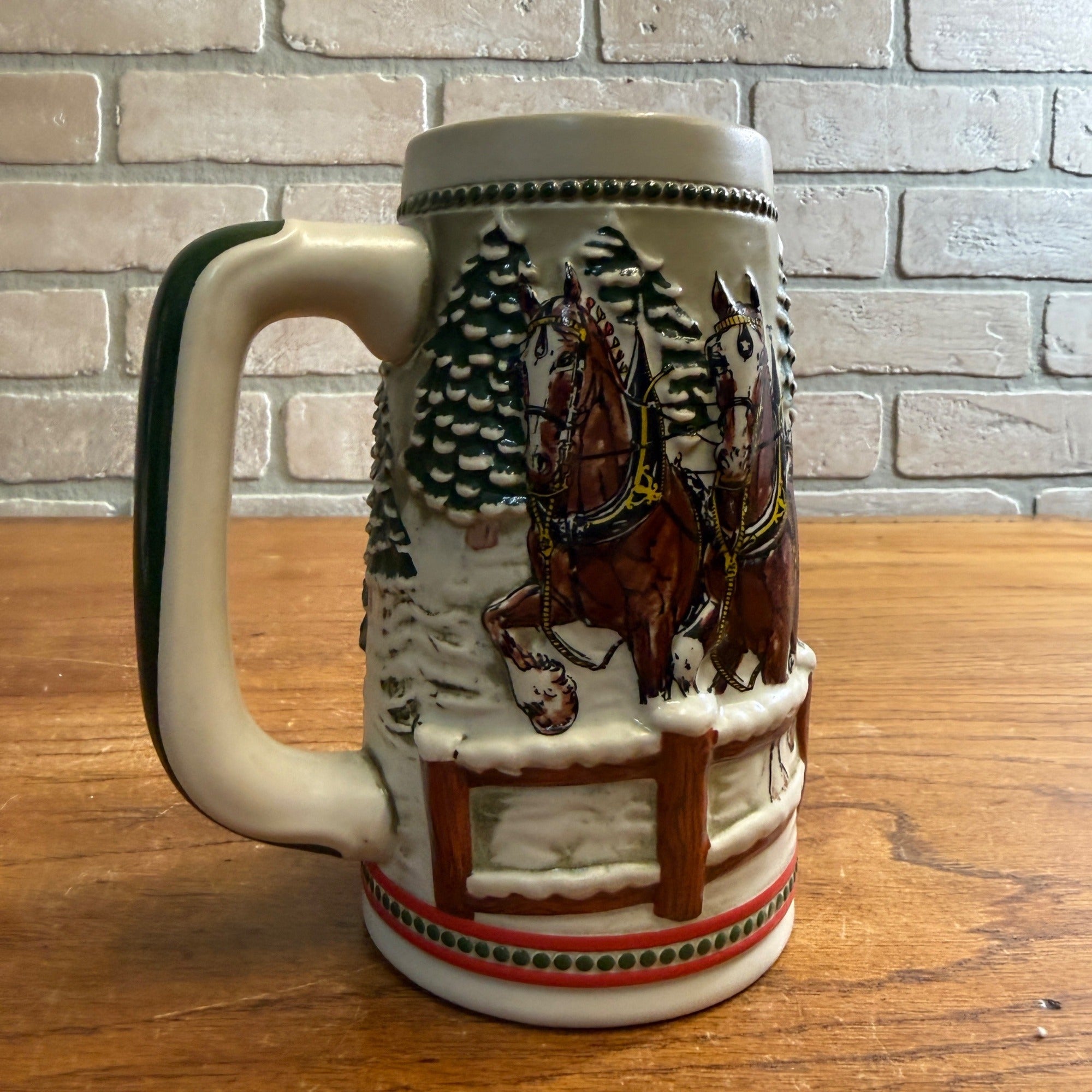 Vintage 1984 Budweiser Clydesdale Horses Beer Stein Mug Ceramic Ceramarte