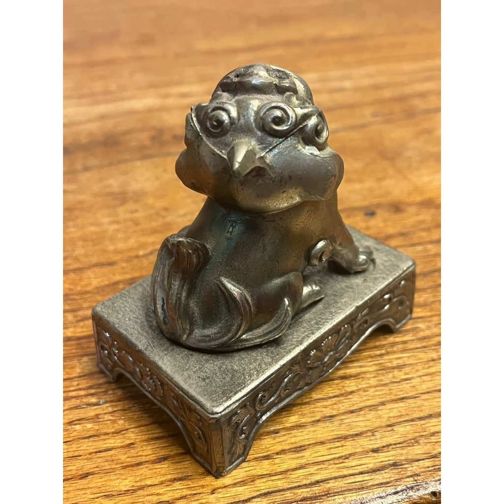 Vintage Foo Dog Asian Miniature Censer Incense Burner Cast Spelter Pot Metal